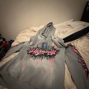 Hed Pez Gray and Pink Men's Cardigan Sweater